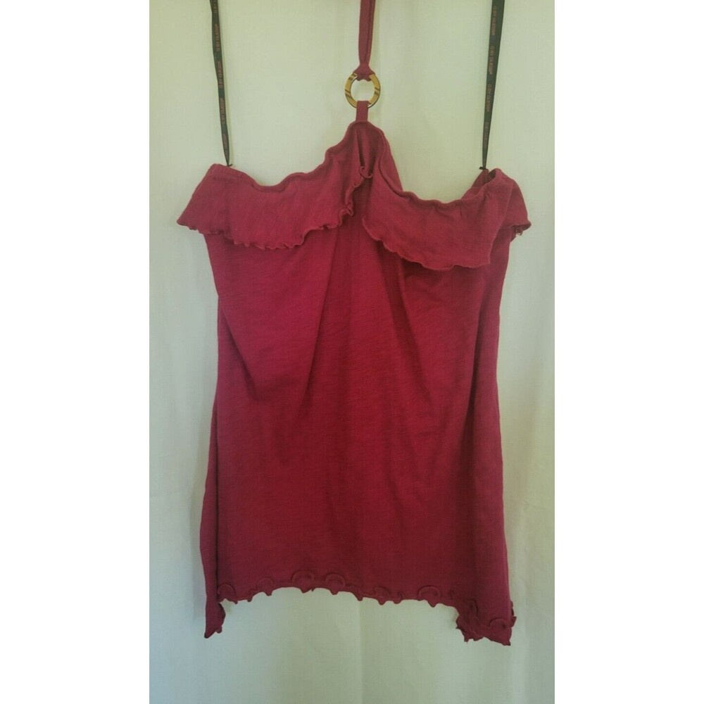 Guess Wild Berry Women's  Ruffle O-Ring Halter Top Tank Size XL NWT